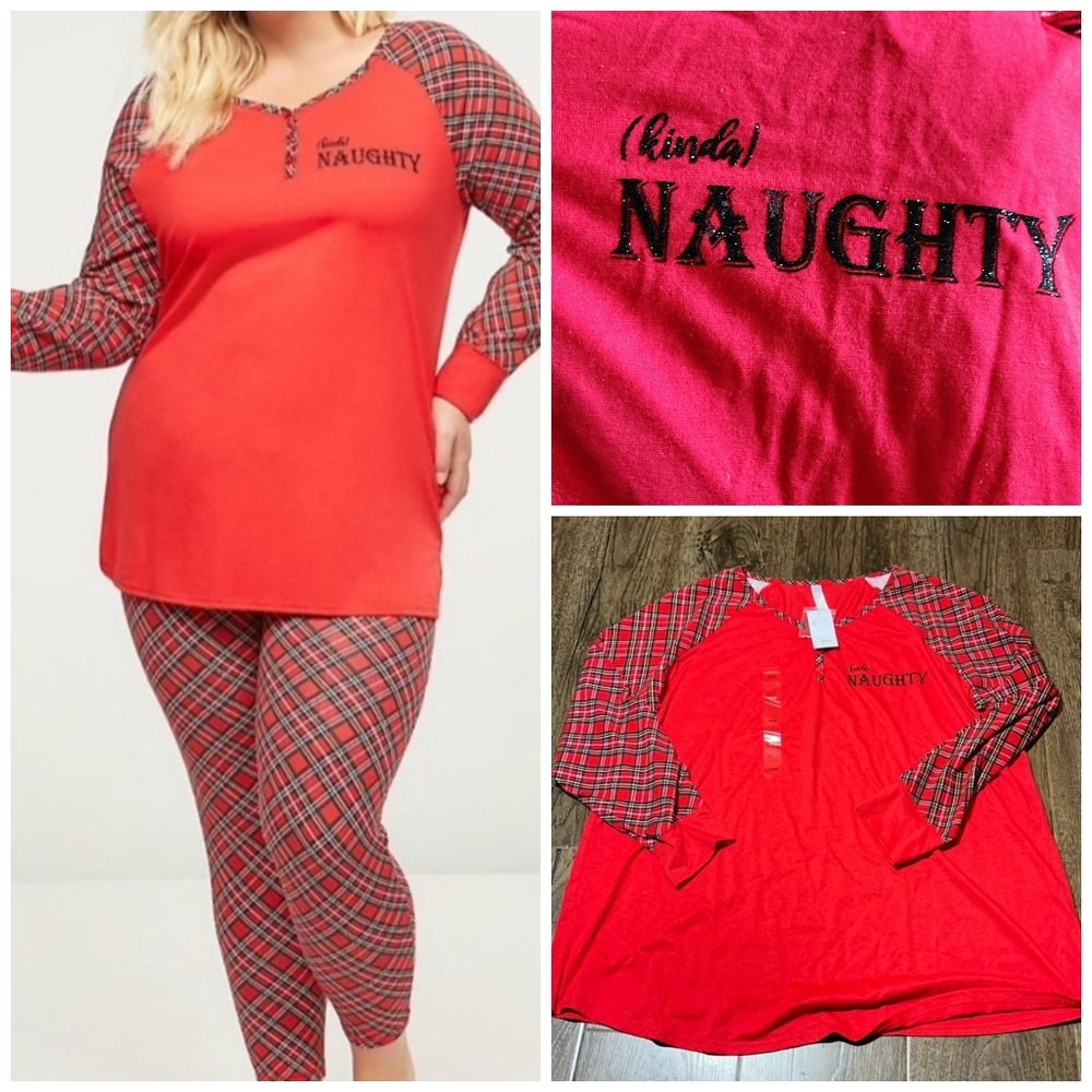 LANE BRYANT Kinda Naughty Pajama Set Red Plaid Size 14/16 NWT - Picture 12 of 15
